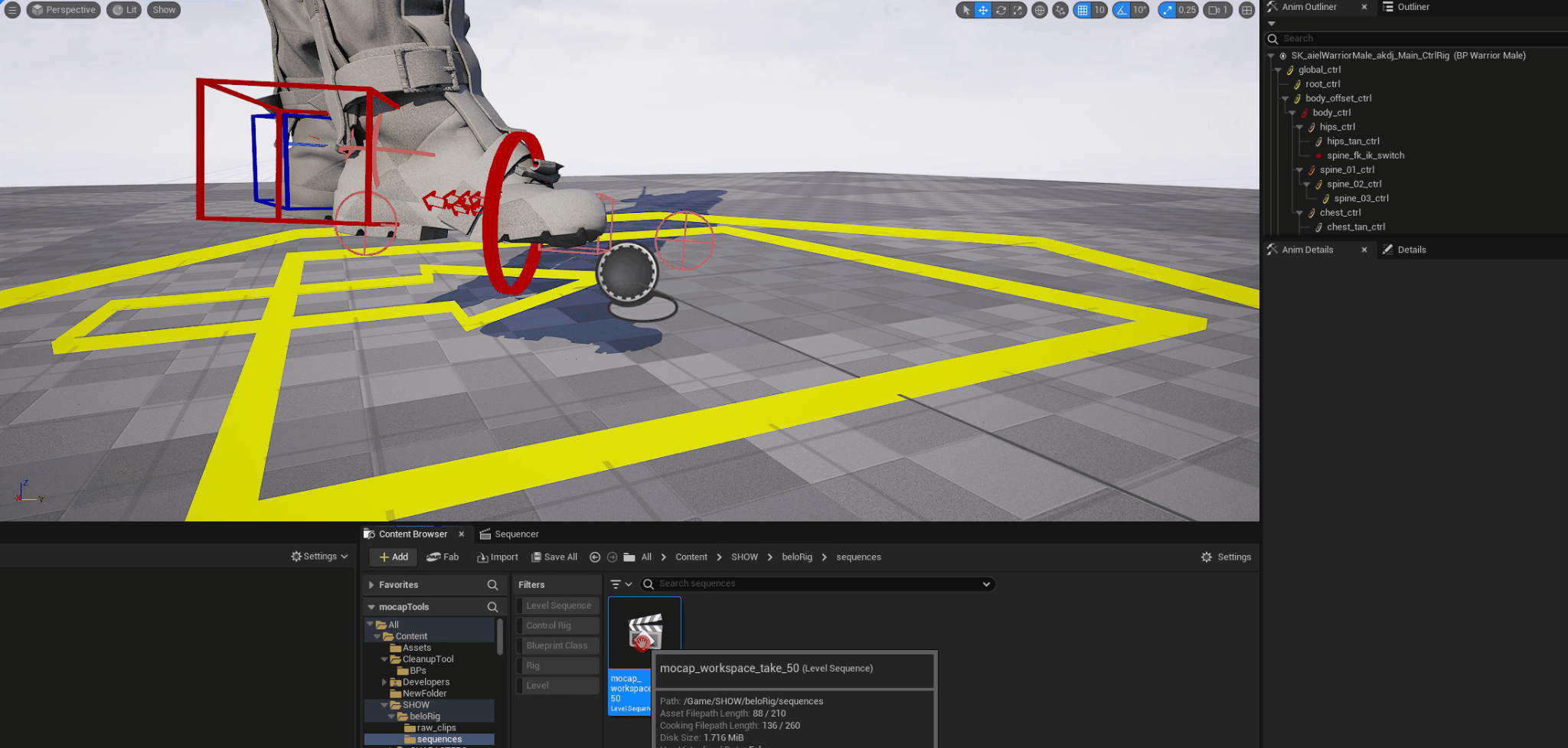 Unreal mocap cleanup capture
